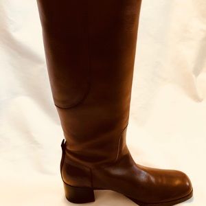 Jil Sanders Italian Brown Leather Boot. Size US9.5